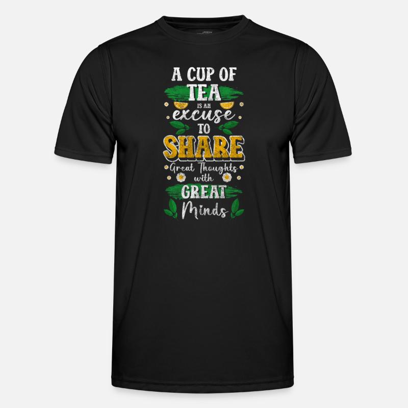 Teetrinker Gemütlich Getränk - Männer Funktions-T-Shirt - Schwarz