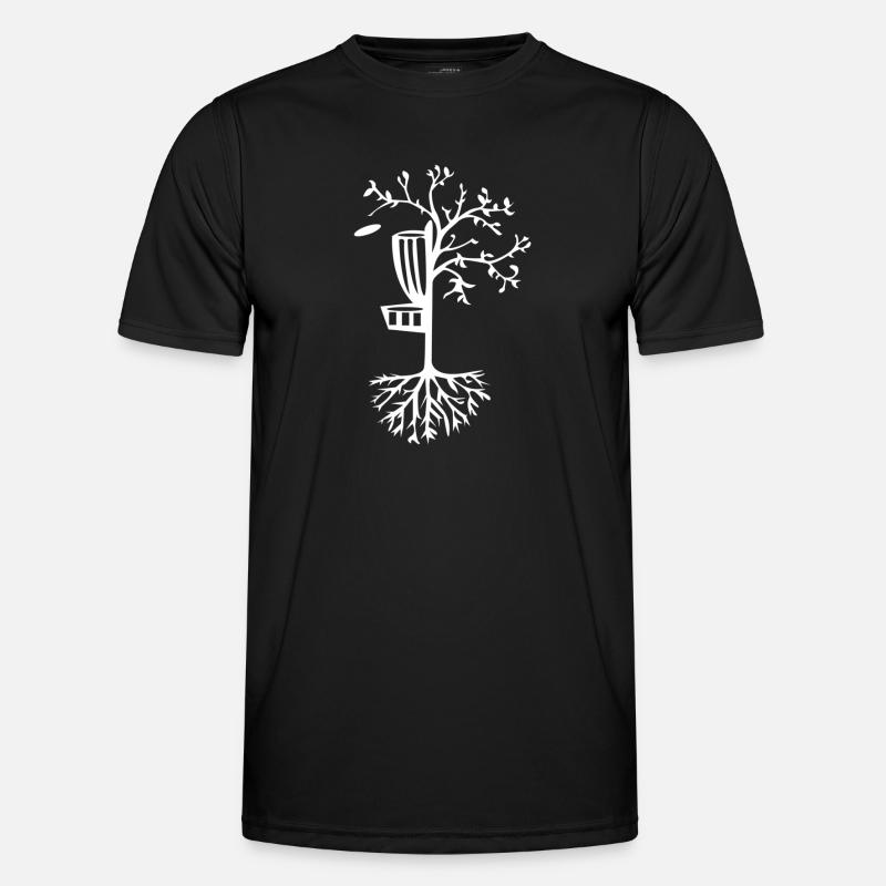 Disk Golf Tree Frisbee Game Player - Funktionsshirt til herrer - sort