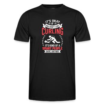 Curling Sport Spiel Spieler Curlingsteine Eis - Männer Funktions-T-Shirt - Schwarz - Vorne - AI Model Male 178 dark (178cm)