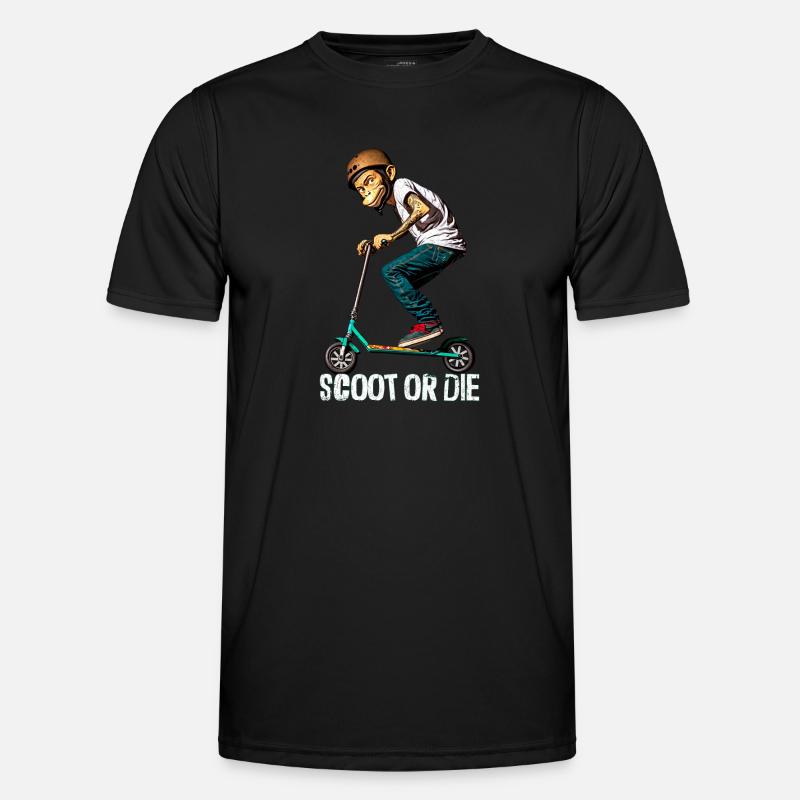 Stunt Scooter Monkey Does Tricks Men's Functional T-Shirt