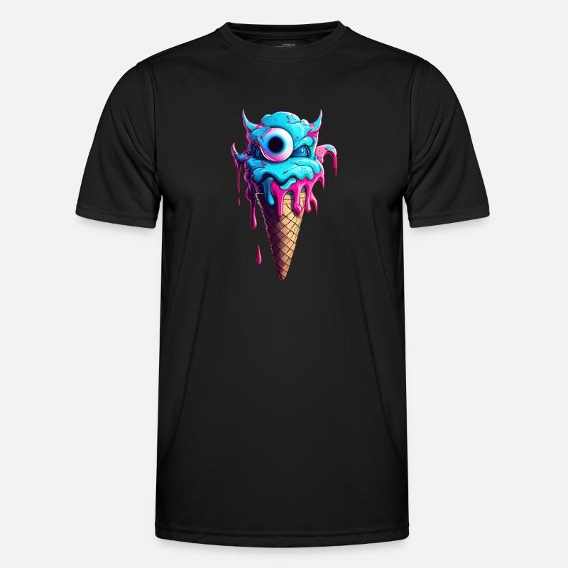 Monster der Eiswaffel - Männer Funktions-T-Shirt - Schwarz