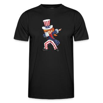 4 juillet Dabbing US - T-shirt sport Homme - noir - Devant - AI Model Male 178 dark (178cm)