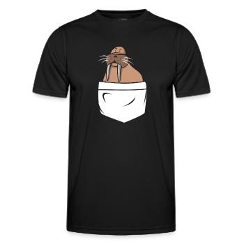 Walross - Männer Funktions-T-Shirt - Schwarz - Vorne - AI Model Male 178 dark (178cm)