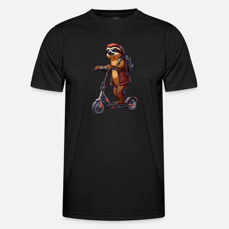 Faultier Roller - Männer Funktions-T-Shirt - Schwarz