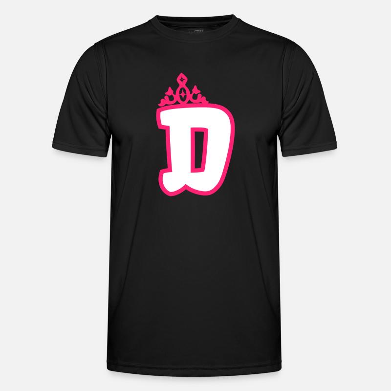 Monogrammierte Kleinkind Mädchen Krone - Männer Funktions-T-Shirt - Schwarz
