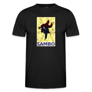 Sambo Russie arts martiaux URSS sport - T-shirt sport Homme - noir - Devant - AI Model Male 178 dark (178cm)