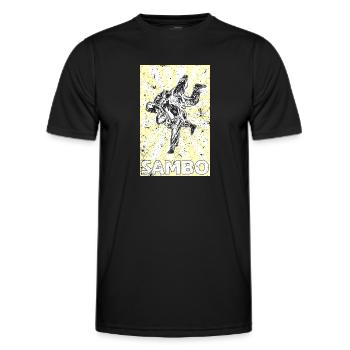 Sambo, Russie, Arts martiaux, Sport de l’URSS - T-shirt sport Homme - noir - Devant - AI Model Male 178 dark (178cm)