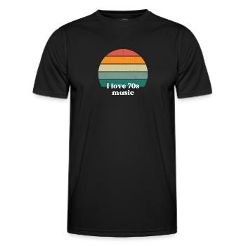 Ich liebe Musik der 70er Jahre - Männer Funktions-T-Shirt - Schwarz - Vorne - AI Model Male 178 dark (178cm)