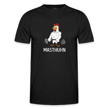 Masthuhn Für Wachstum Bodybuilding Geschenk - Männer Funktions-T-Shirt - Schwarz - Vorne - AI Model Male 178 dark (178cm)
