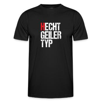 Hecht geiler Typ - Männer Funktions-T-Shirt - Schwarz - Vorne - AI Model Male 178 dark (178cm)