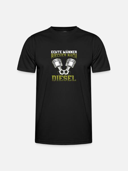 Echte Männer riechen nach Diesel - Männer Funktions-T-Shirt - Schwarz
