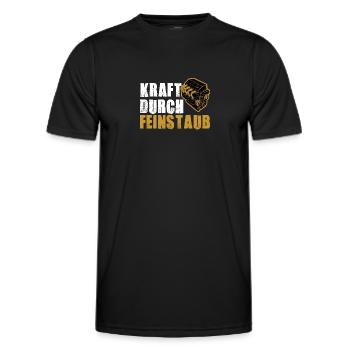 Kraft durch Feinstaub - Männer Funktions-T-Shirt - Schwarz - Vorne - AI Model Male 178 dark (178cm)