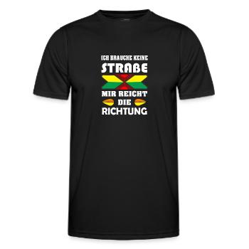 Ich brauche keine Straße - Männer Funktions-T-Shirt - Schwarz - Vorne - AI Model Male 178 dark (178cm)