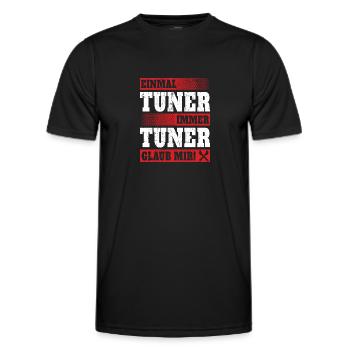 Einmal Tuner immer tuner glaub mir - Männer Funktions-T-Shirt - Schwarz - Vorne - AI Model Male 178 dark (178cm)