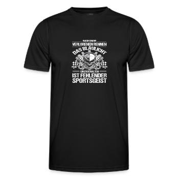 Nach einem verlorenen Rennen das Blaulicht - Männer Funktions-T-Shirt - Schwarz - Vorne - AI Model Male 178 dark (178cm)