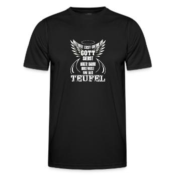Bremse erst wenn du Gott siehst - Männer Funktions-T-Shirt - Schwarz - Vorne - AI Model Male 178 dark (178cm)