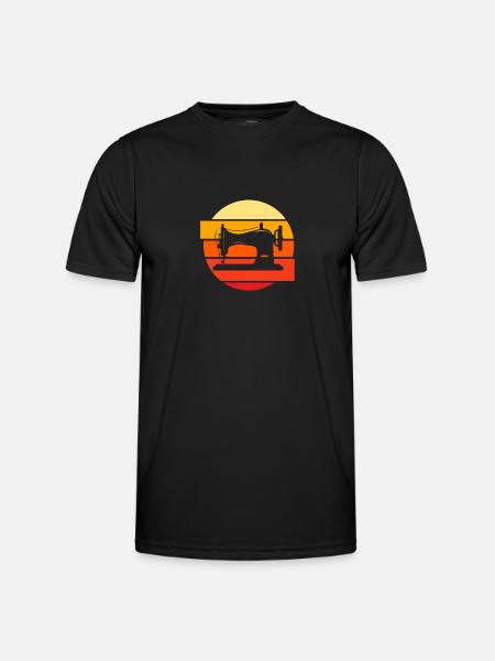 Sewing Machine Seamstress Retro - Men's Functional T-Shirt - black