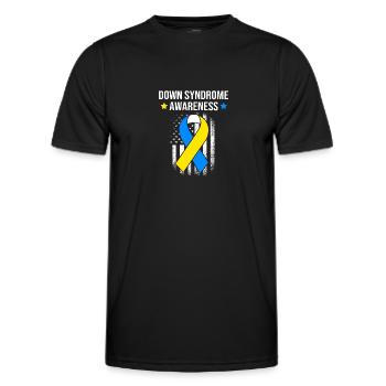 Down Syndrom - Männer Funktions-T-Shirt - Schwarz - Vorne - AI Model Male 178 dark (178cm)