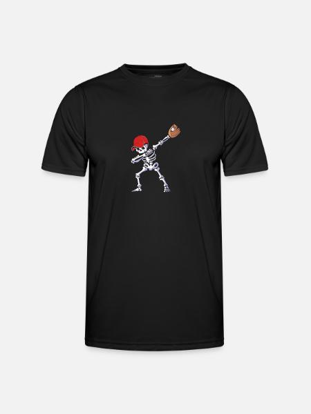 Baseball Skeleton Halloween - Men's Functional T-Shirt - black
