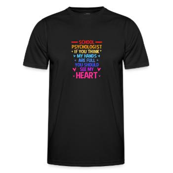 School psychologist, psychologist, psychotherapist - Men's Functional T-Shirt - black - Front - AI Model Male 178 dark (178cm)