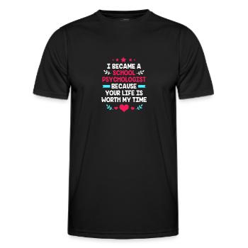 School psychologist, psychologist, psychotherapist - Men's Functional T-Shirt - black - Front - AI Model Male 178 dark (178cm)