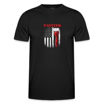 Maler - Männer Funktions-T-Shirt - Schwarz - Vorne - AI Model Male 178 dark (178cm)