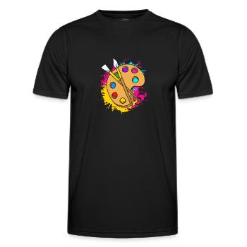Maler - Männer Funktions-T-Shirt - Schwarz - Vorne - AI Model Male 178 dark (178cm)