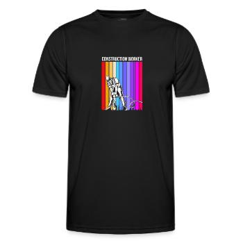 Construction worker construction site - Men's Functional T-Shirt - black - Front - AI Model Male 178 dark (178cm)