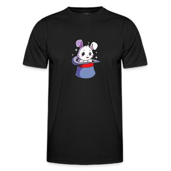 Zauberer Magie Magier Hase - Männer Funktions-T-Shirt - Schwarz - Vorne - AI Model Male 178 dark (178cm)