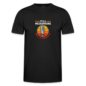 Karaoke Mikrophon - Männer Funktions-T-Shirt - Schwarz - Vorne - AI Model Male 178 dark (178cm)