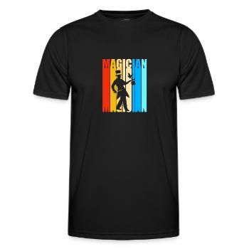Zauberer Magie Magier - Männer Funktions-T-Shirt - Schwarz - Vorne - AI Model Male 178 dark (178cm)