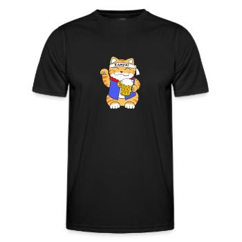 Maneki Neko Japan Lucky Charm - Men's Functional T-Shirt - black - Front - AI Model Male 178 dark (178cm)