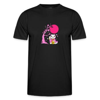Maneki Neko Japan Lucky Charm - Men's Functional T-Shirt - black - Front - AI Model Male 178 dark (178cm)