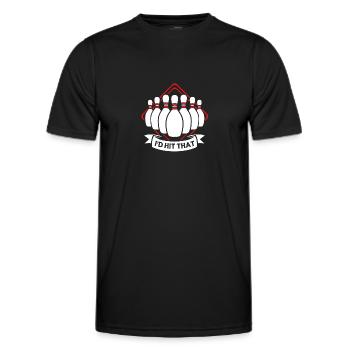 Bowling Bowler Bowling Skittles Bowling Ball - Men's Functional T-Shirt - black - Front - AI Model Male 178 dark (178cm)