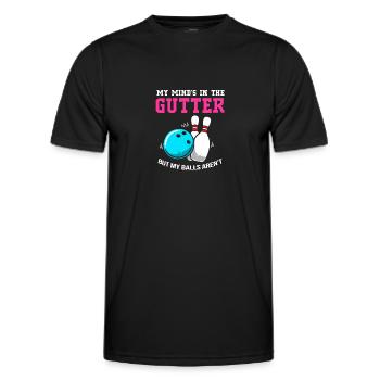 Bowling Bowler Bowling Skittles Bowling Ball - Men's Functional T-Shirt - black - Front - AI Model Male 178 dark (178cm)