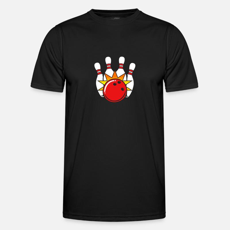 Bowling - Männer Funktions-T-Shirt - Schwarz