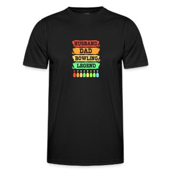 Bowling Bowler Bowling Skittles Bowling Ball - Men's Functional T-Shirt - black - Front - AI Model Male 178 dark (178cm)