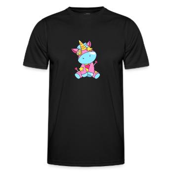 Voodoo Einhorn - Männer Funktions-T-Shirt - Schwarz - Vorne - AI Model Male 178 dark (178cm)