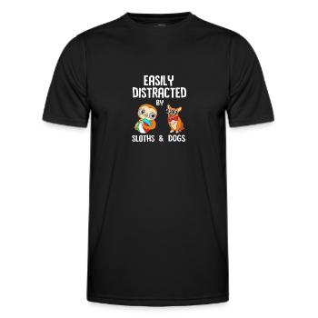 Faultier Faulheit Faulenzer Morgenmuffel - Männer Funktions-T-Shirt - Schwarz - Vorne - AI Model Male 178 dark (178cm)