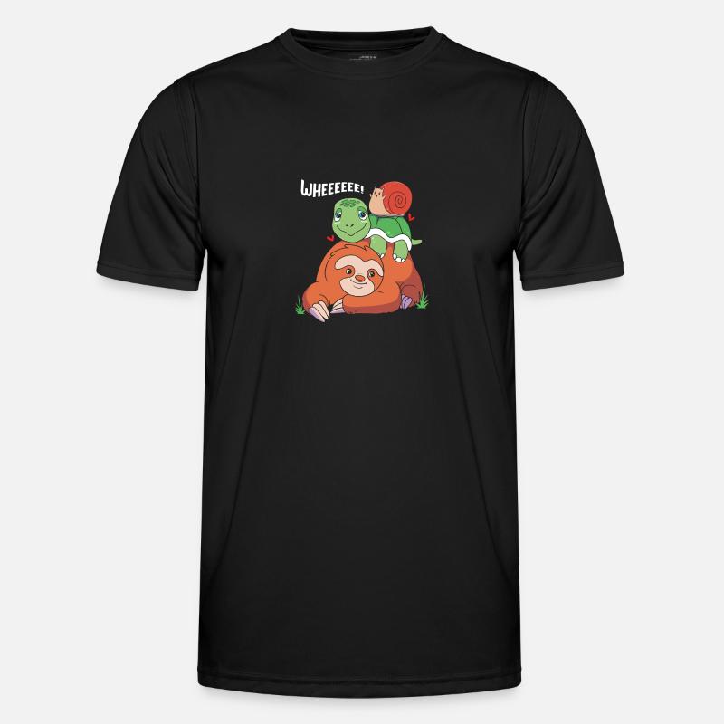 Faultier - Männer Funktions-T-Shirt - Schwarz