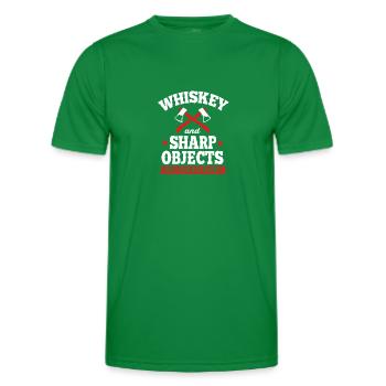 Axe Throwing - Men's Functional T-Shirt - kelly green - Front - AI Model Male 178 dark (178cm)
