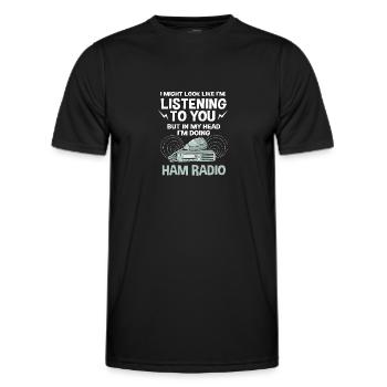 Amateur Radio Radio - Men's Functional T-Shirt - black - Front - AI Model Male 178 dark (178cm)