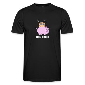 Amateur Radio Radio - Men's Functional T-Shirt - black - Front - AI Model Male 178 dark (178cm)
