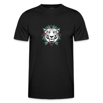 Weißer Tiger - Männer Funktions-T-Shirt - Schwarz - Vorne - AI Model Male 178 dark (178cm)