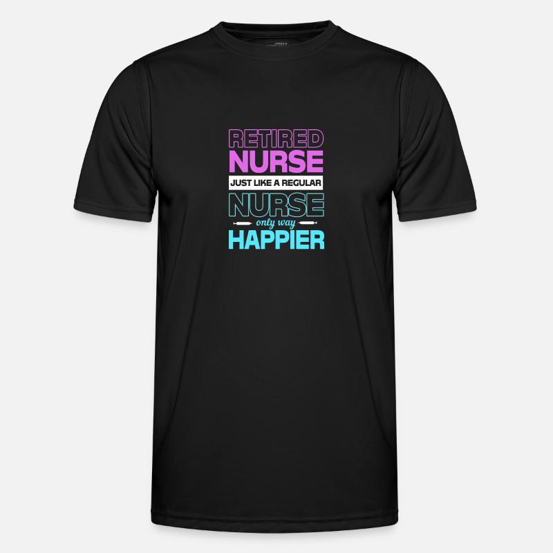 Krankenschwester Rente - Männer Funktions-T-Shirt - Schwarz