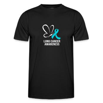 Lung Cancer Survivor Lung - Men's Functional T-Shirt - black - Front - AI Model Male 178 dark (178cm)