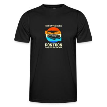 Pontoon Boat Boat Boats - Men's Functional T-Shirt - black - Front - AI Model Male 178 dark (178cm)
