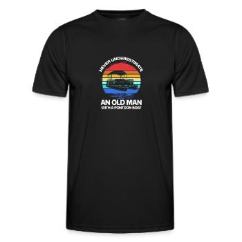 Pontoon Boat Boat Boats - Men's Functional T-Shirt - black - Front - AI Model Male 178 dark (178cm)
