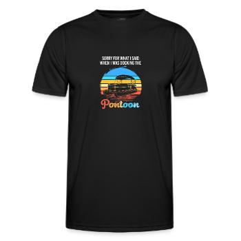 Pontoon Boat Boat Boats - Men's Functional T-Shirt - black - Front - AI Model Male 178 dark (178cm)