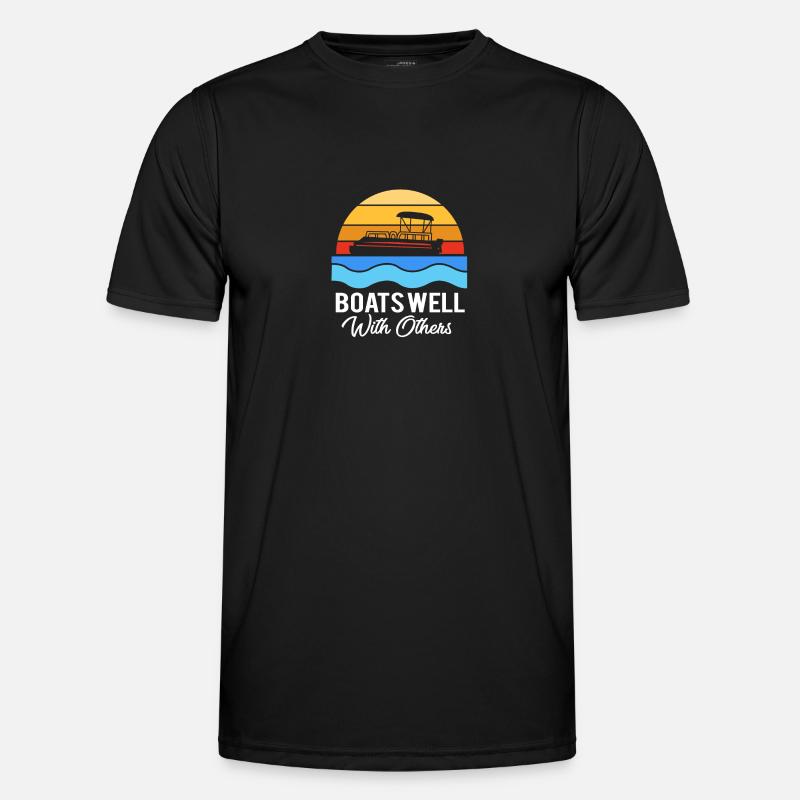 Pontonboot Boot Boote - Männer Funktions-T-Shirt - Schwarz